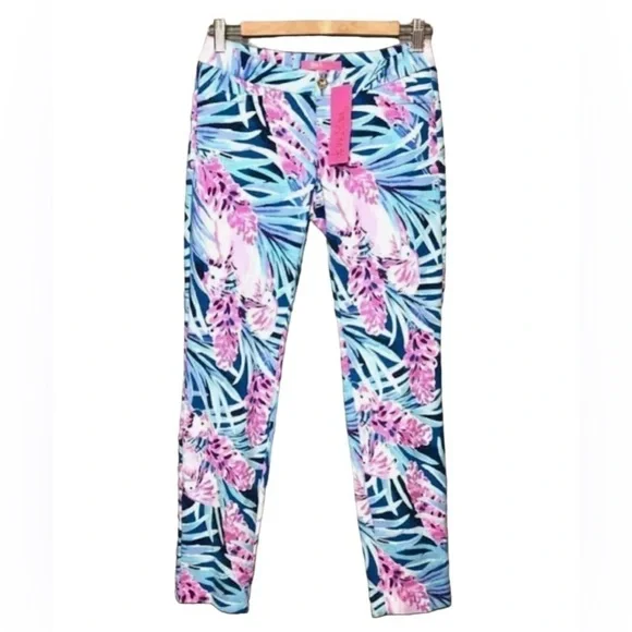 Lilly Pulitzer Mr. Peacock B Tweethearts Kelly Knit Skinny Ankle Pants - Picture 4 of 12
